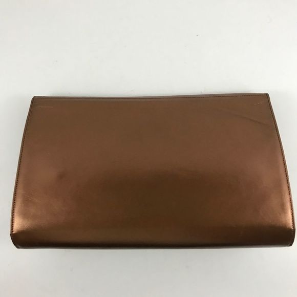 Luc Berjen Copper Leather Clutch w/Crossbody Strap - Picture 2 of 4